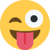 A yellow smiley face with a red tongue sticking out.