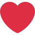 A red heart with a ribbon around it on a white background.