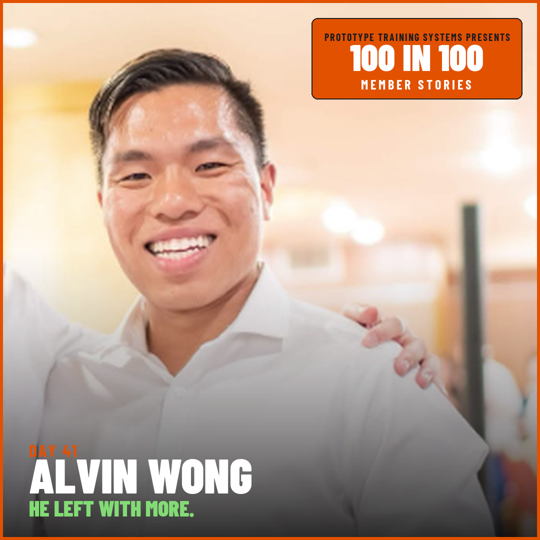 Alvin Wong, a Prototype Training Systems member, smiling in a white dress shirt at an event — Day 41