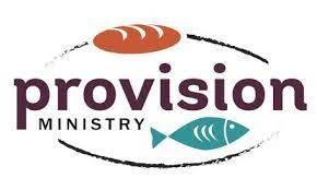 A logo for provision ministry with a fish and a loaf of bread.