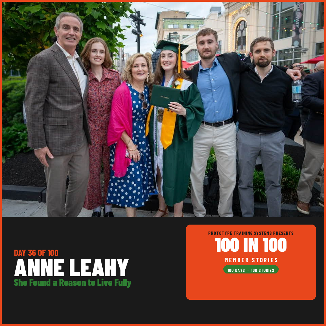 Anne Leahy with her family at her daughter's graduation