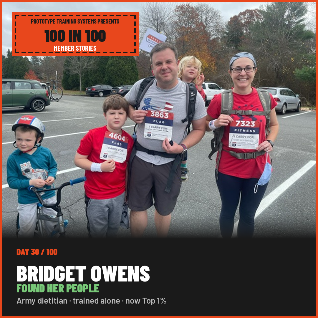 Bridget Owens with her husband and three children at a charity ruck event