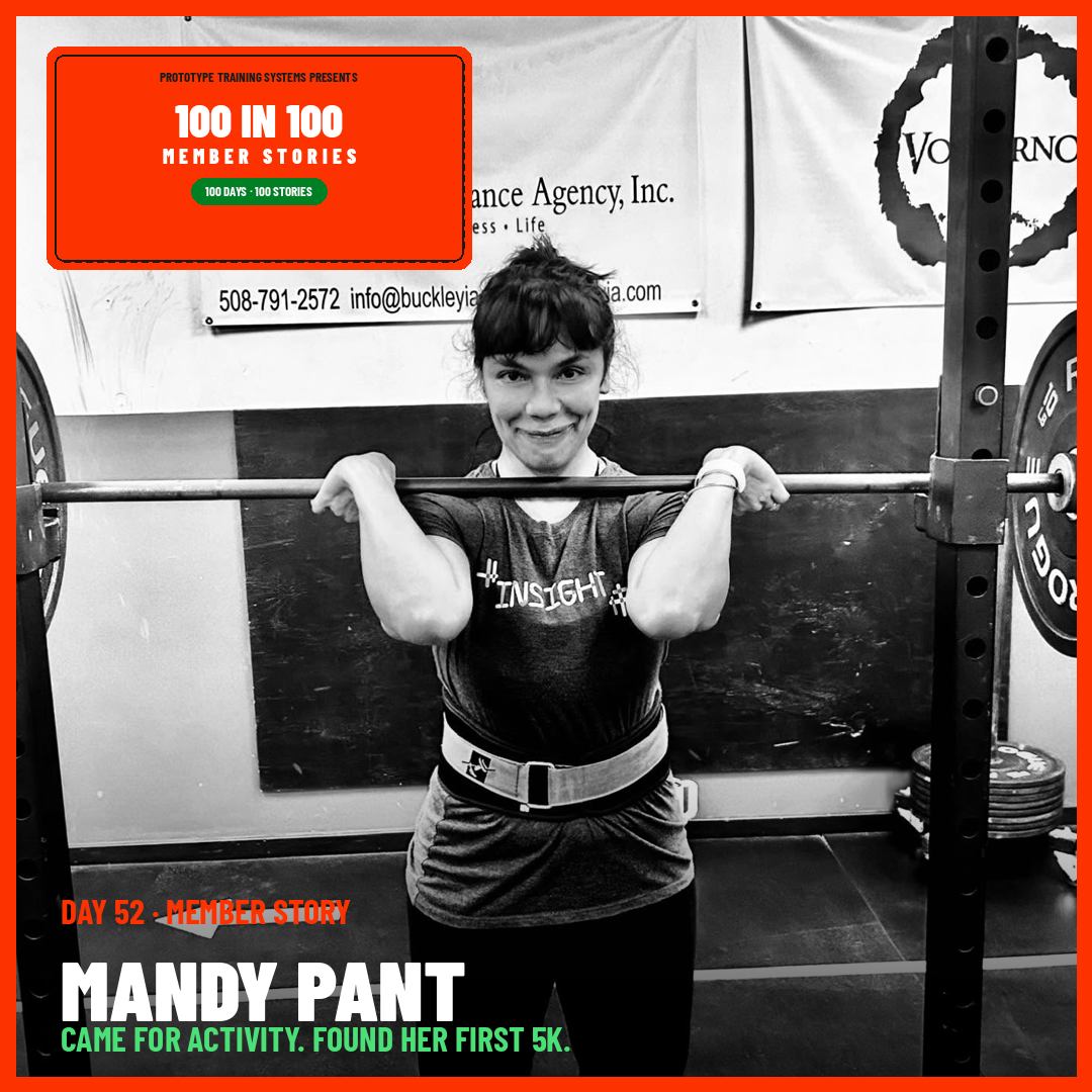 Mandy Pant lifting a barbell at Prototype Training
