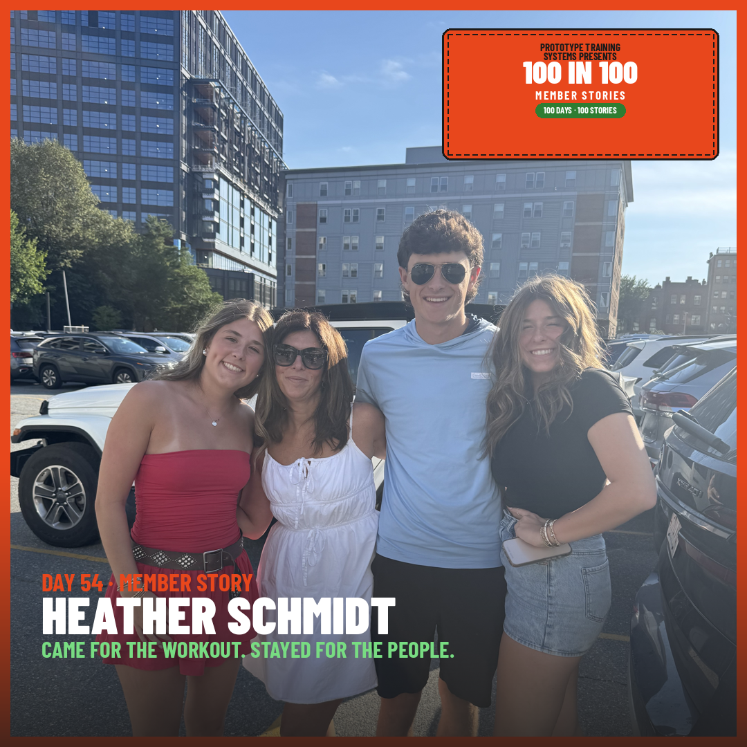 Heather Schmidt smiling with her three kids