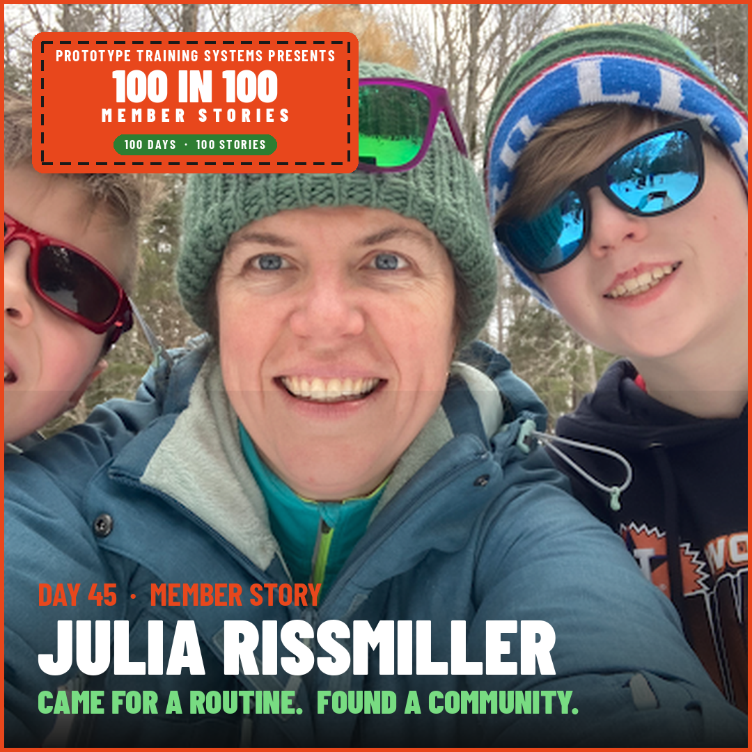 Julia Rissmiller skiing with her two sons