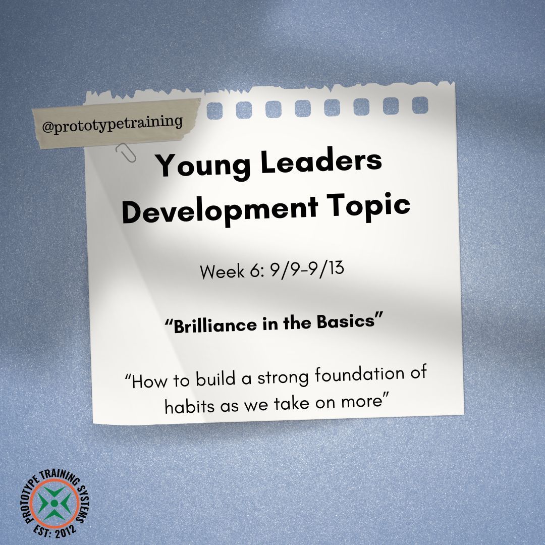 A piece of paper that says young leaders development topic