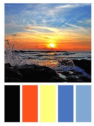foto tramonto e scala colori simili