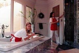 House Cleaning Services — Women Cleaning The Bathroom — Goleta, CA