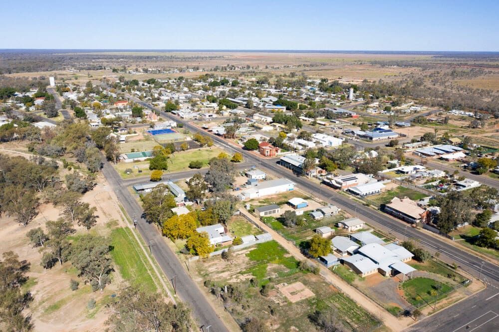 An Aerial View Of A Small Town In The Middle Of A Desert — Ag Auto Spark in Brewarrina, NSW