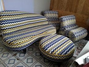 Yellow and Blue Seating