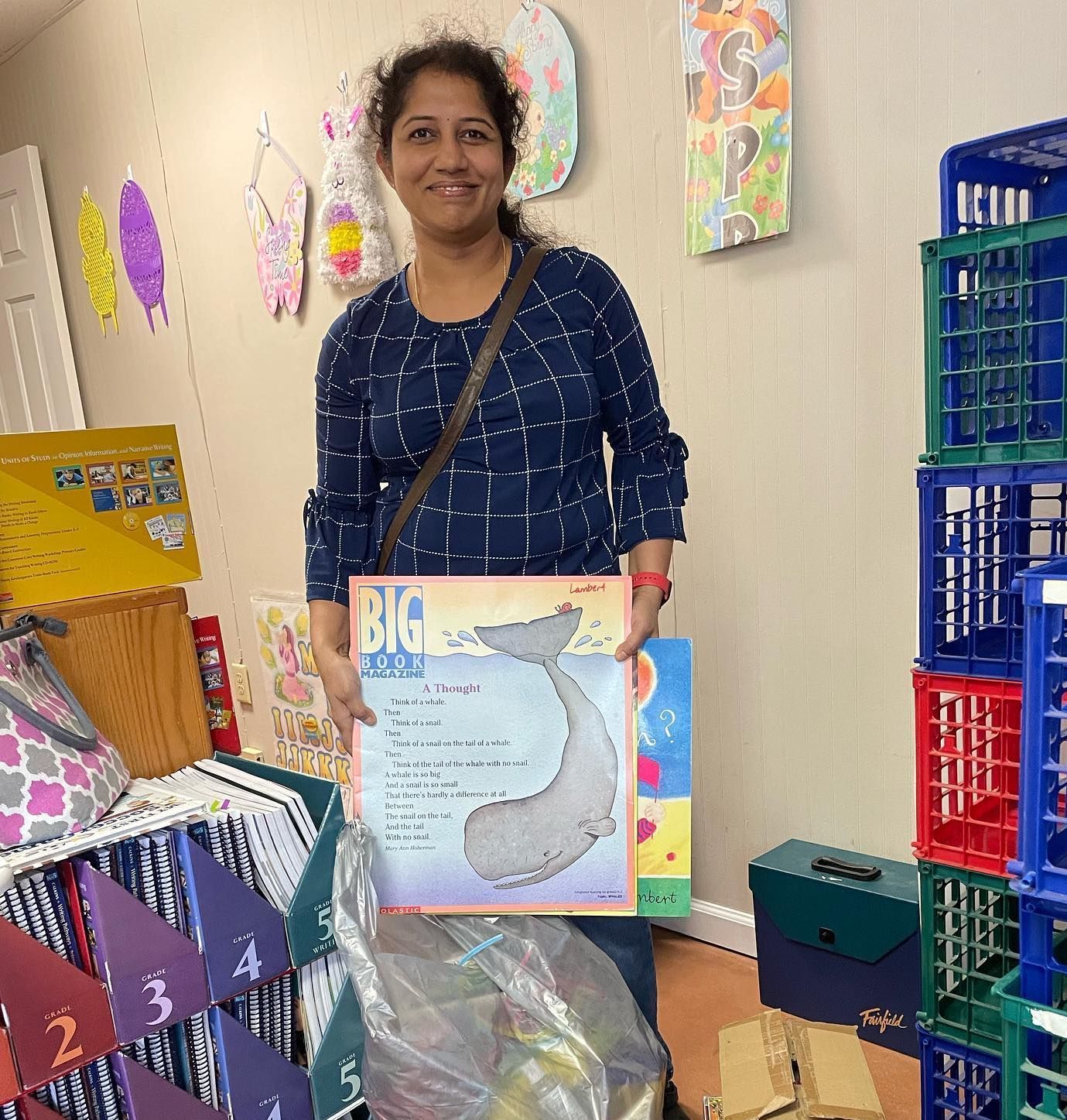 Pre-K Teacher with her treasures