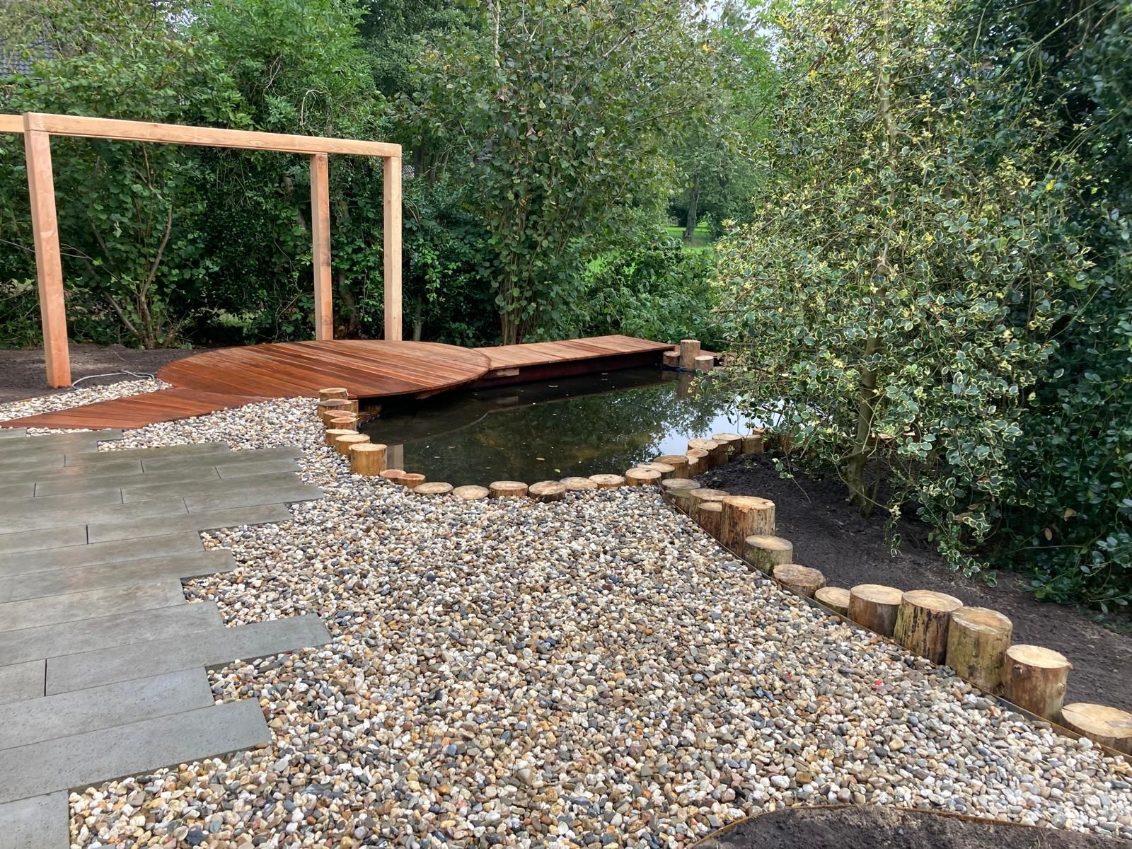 Tuinaanleg in Dedemsvaart met folie vijver