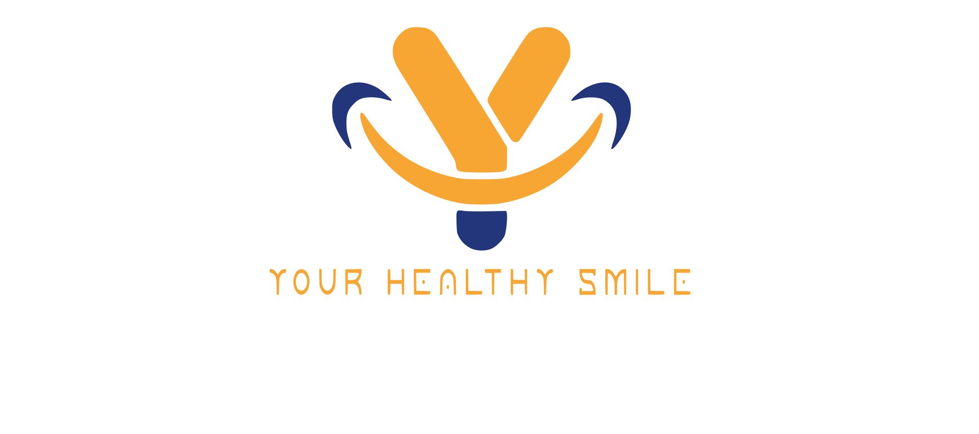 Logo van een gele "Y" met een lachend gezichtje en de tekst "Your Healthy Smile".