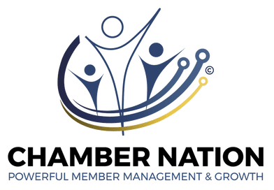 The logo for chamber nation is a powerful member management and growth company.