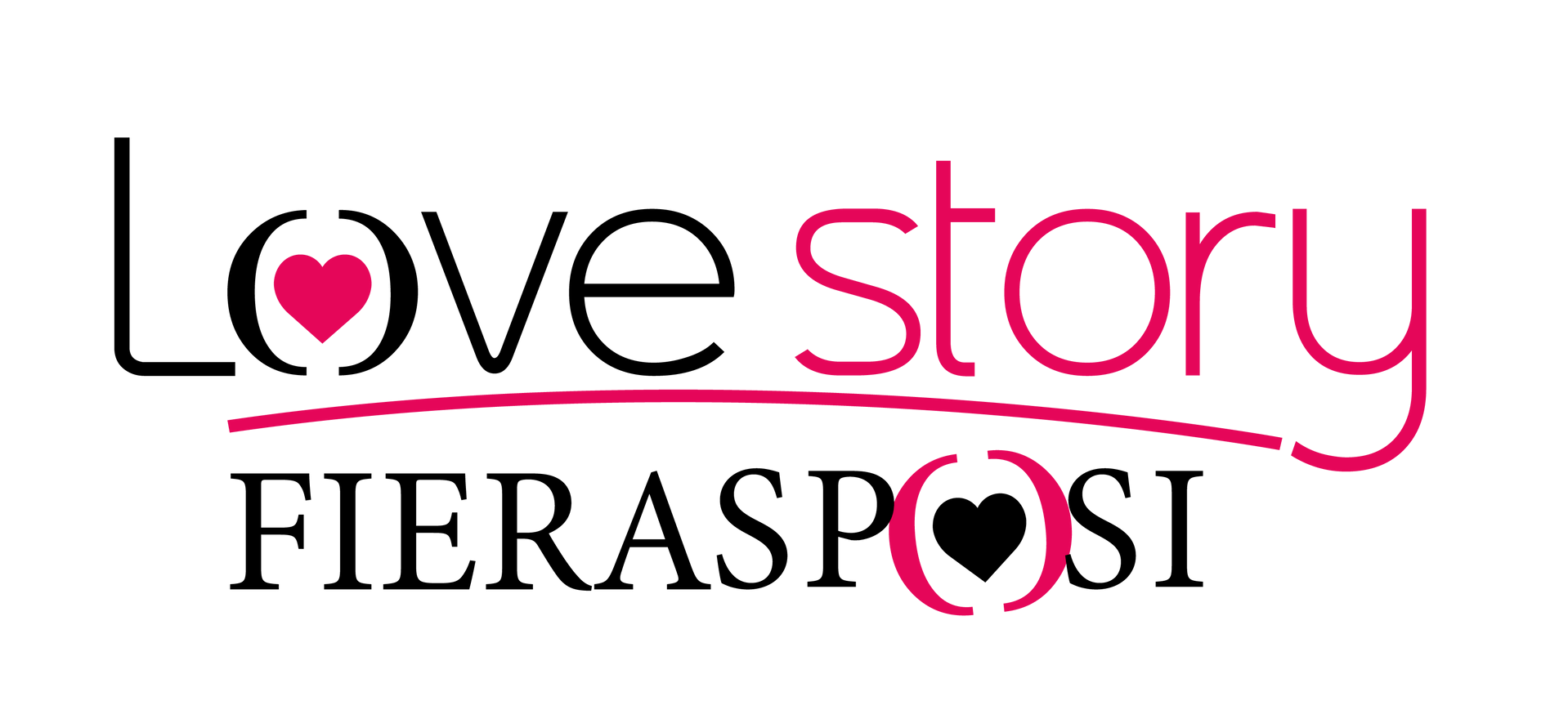 Un logo per una storia d'amore con un cuore al centro