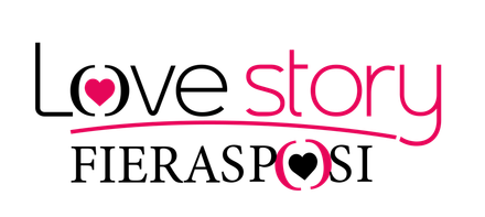 Un logo per una storia d'amore con un cuore al centro
