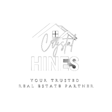 Crystal Hines real estate logo with a house outline and script name above 
