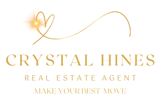 A logo for a real estate agent called crystal hines.