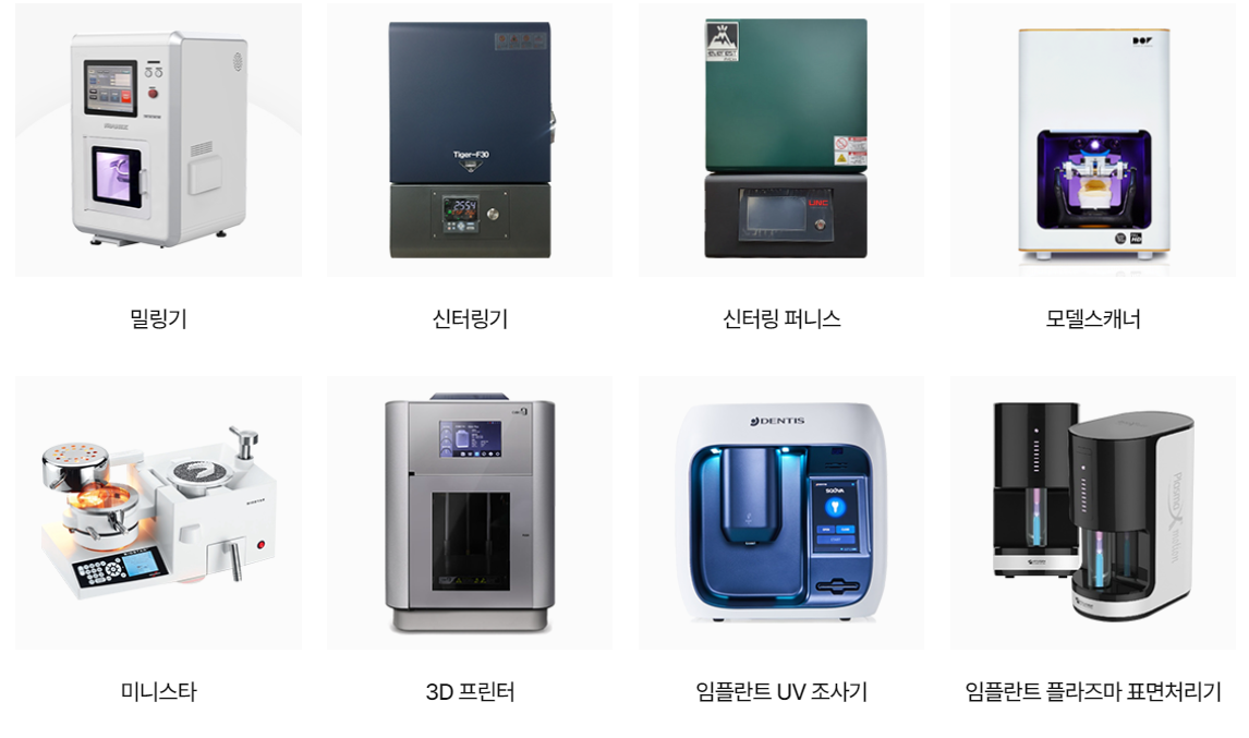 Eight laboratory ovens with Korean text labels.