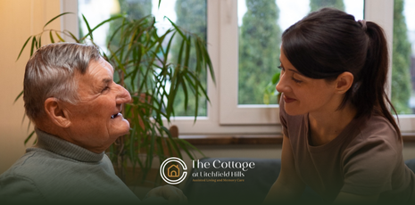 A caregiver supporting a senior