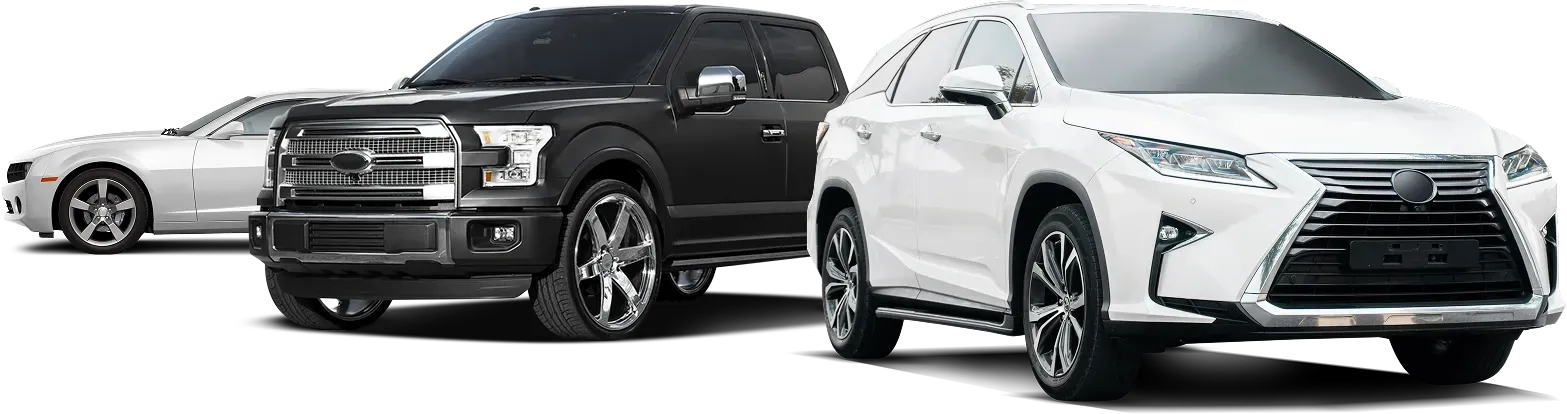 White SUV, Black truck, white sports car parked by each other | Marlin's Auto Service