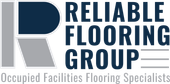 Logo for Reliable Flooring Group: a gray and blue 