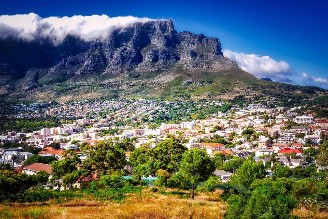 Cape Town South Africa with mountains behind