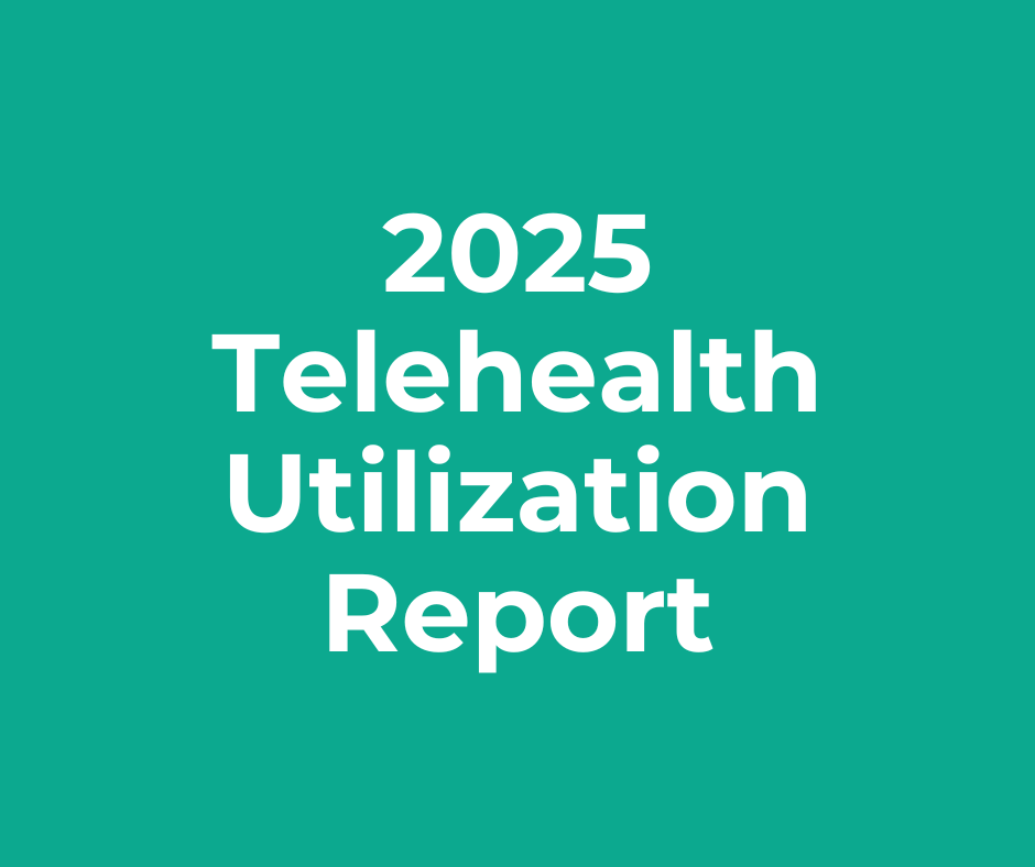 A green background with the words `` 2025 telehealth utilization report '' written on it.
