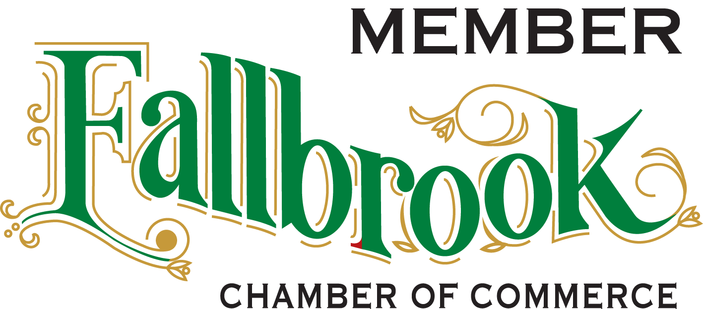 A logo for the fallbrook chamber of commerce