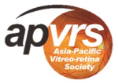 Logo of the Asia-Pacific Vitreo-retina Society: "apvrs" in white letters on a stylized eye; orange, with black crescent above.