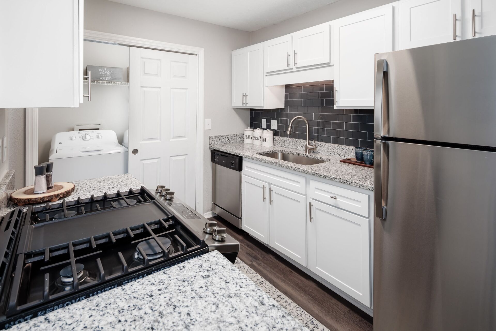 Kitchen View with Laundry Room | The Bentley at Marietta