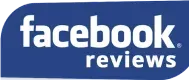 The facebook reviews logo is blue and white on a white background.