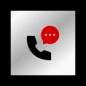 An icon of a phone with a red speech bubble above it.