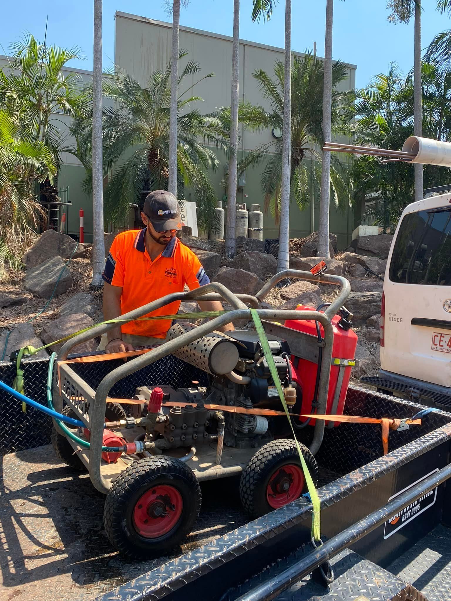Narrow Trench With a White Pipe Running — Northern Plumbing Maintenance & Repairs in Leanyer, NT