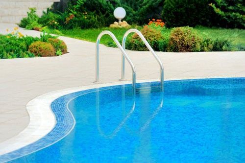 Backyard pool at home