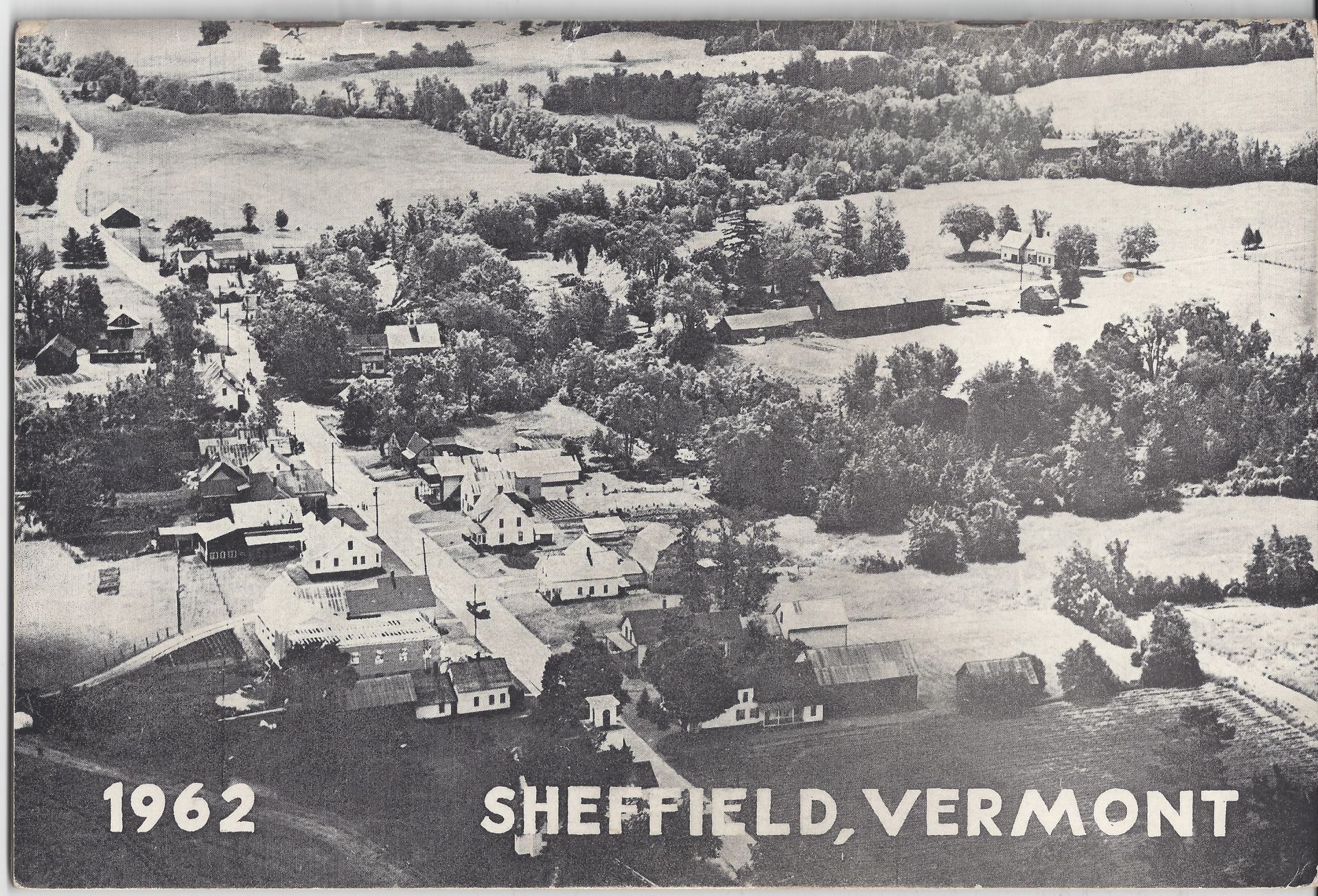 Overhead view of historic Sheffield on black and white film.