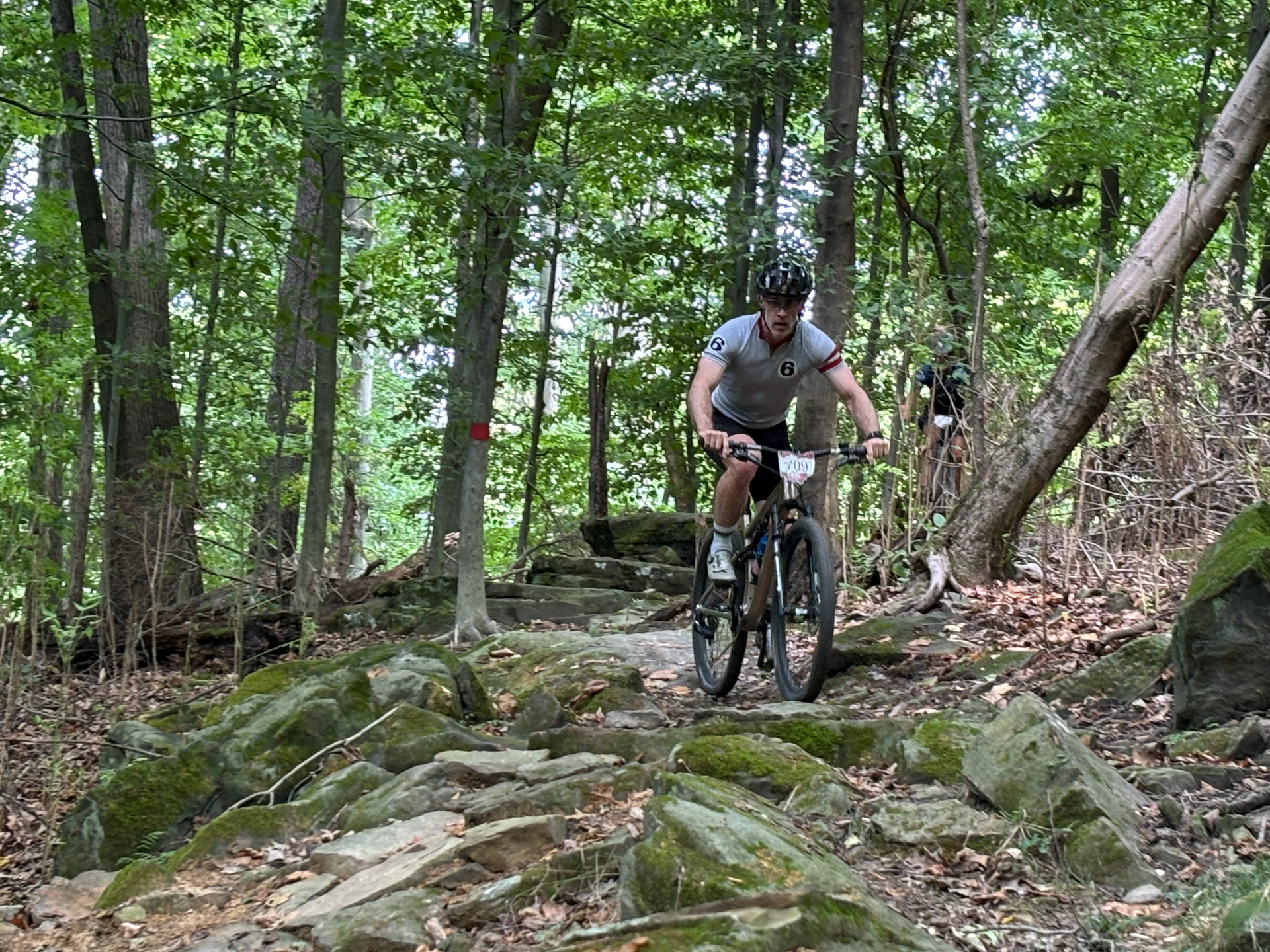 Dillon Rocks racer through rock garden.