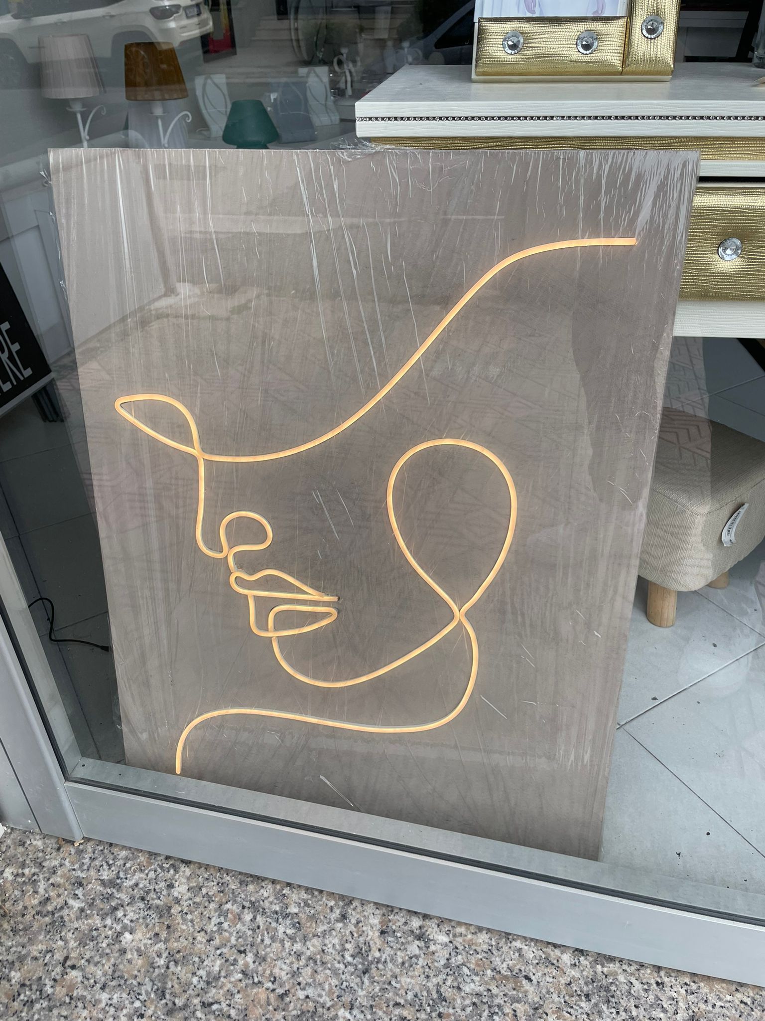 insegna luminosa donna