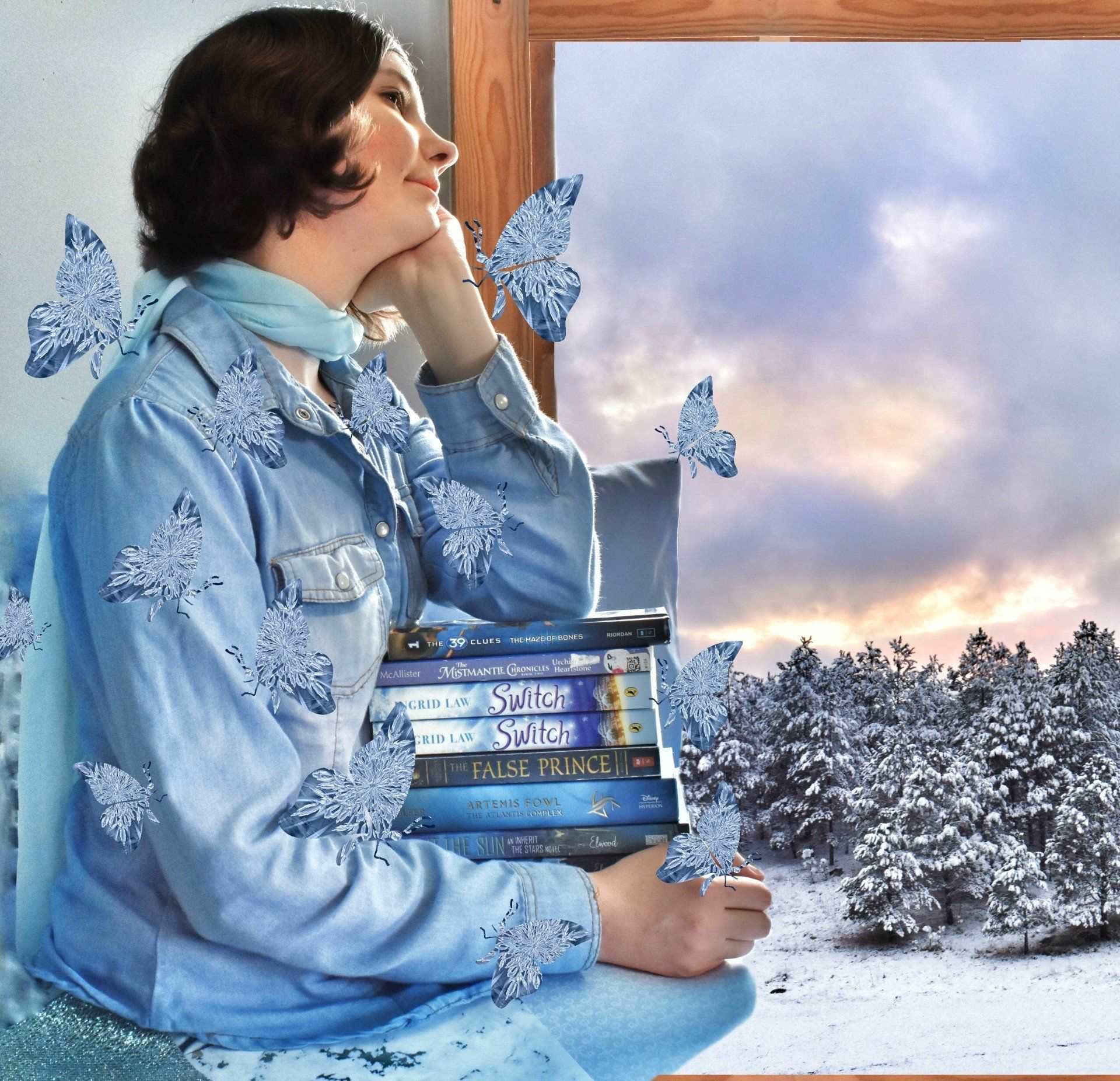 ice butterfly winter snow tree