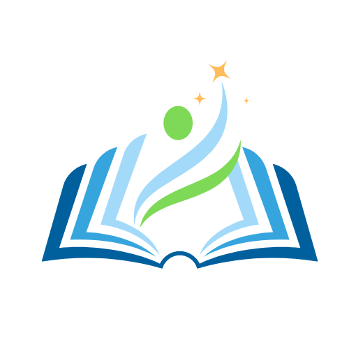 a blue and green logo for trimble county public library