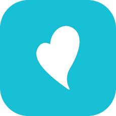 A blue logo for beanstack with a white heart shape