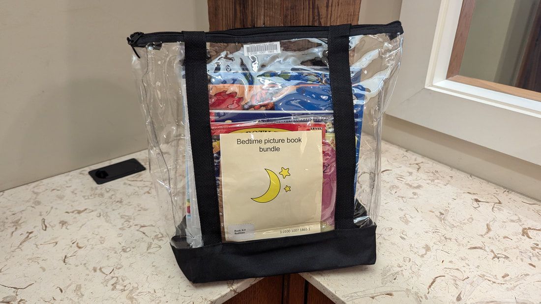 A clear bag with a picture of the moon on it
