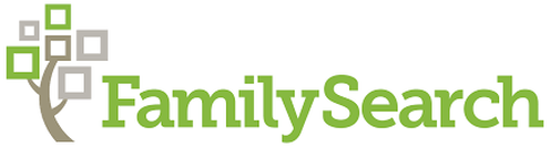 A logo for family search with a tree and squares