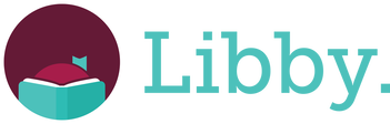 A logo for libby with a circle reading a book