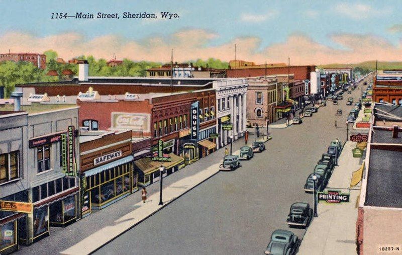 old-time-postcard-of-sherigan-wyoming-main-street