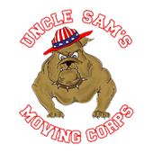 A logo for uncle sam 's moving corps