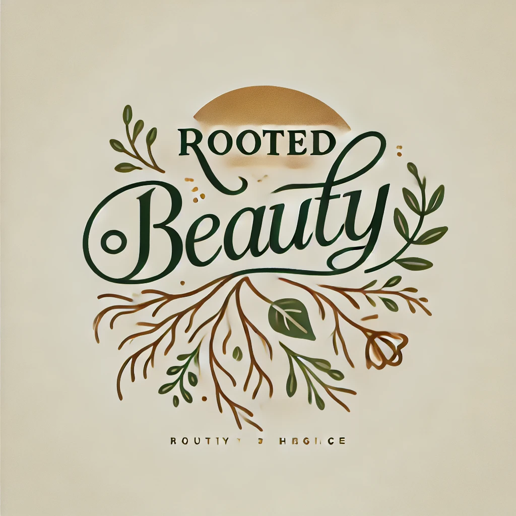 A cross stitch pattern that says rooted beauty