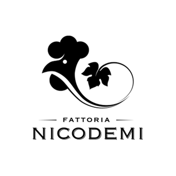 Ein schwarz-weißes Logo für Fattoria Nicodemi