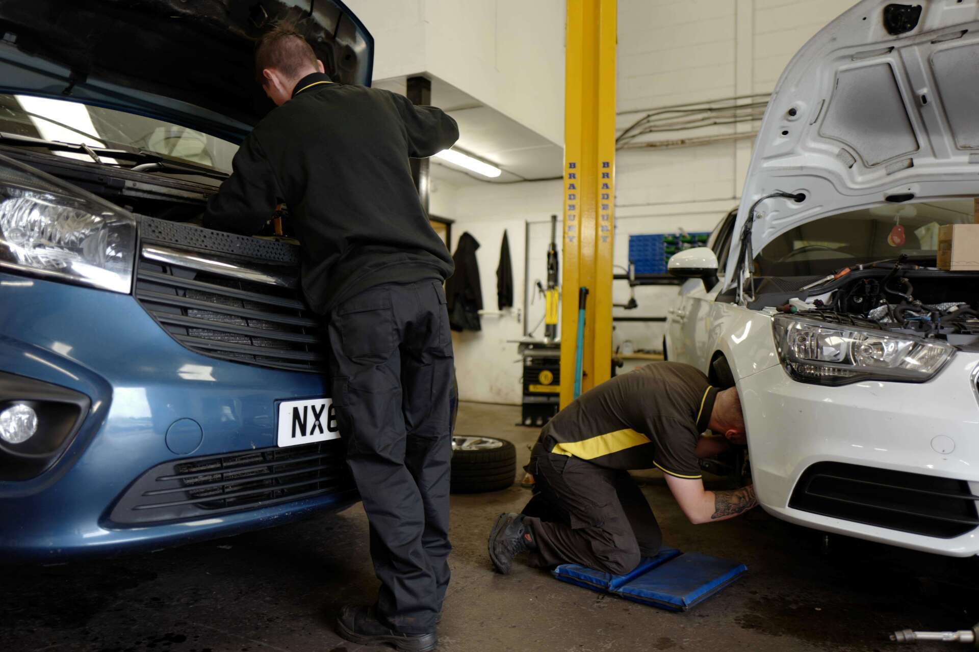 Mechanic Fixing a car