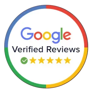 Google Verified Reviews badge with five yellow stars.